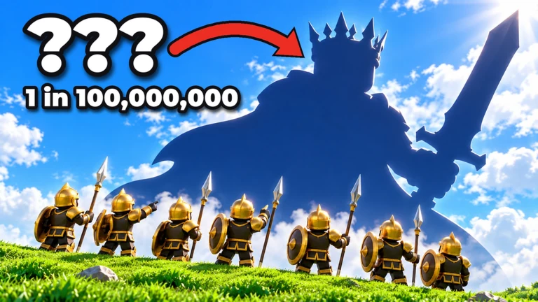 Official Roll A Stickman artwork with a crowned silhouette above an army of golden stickmen.